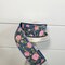 1.5"x10y Denim Linen/Pink Roses Spring Wired Ribbon - Rustic Chic for Delightful Crafts and Decor-Q921609-03